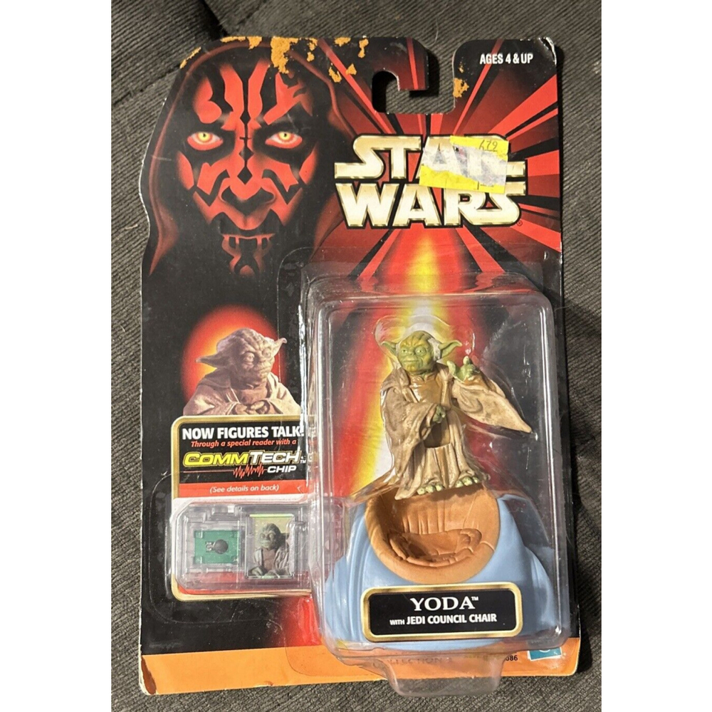 Hasbro Star Wars Episode 1 Commtech Yoda w/ Jedi Council Chair Action Figure NEW